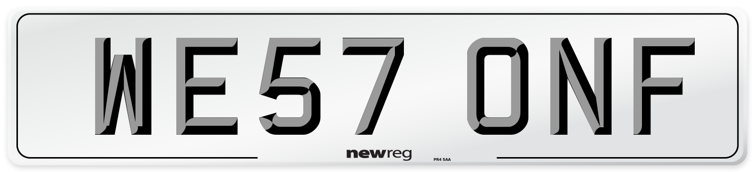 WE57 ONF Number Plate from New Reg